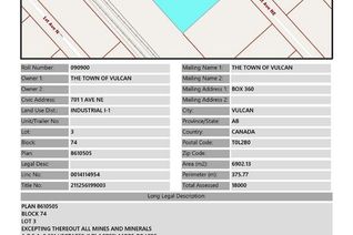 Commercial Land for Sale, 701 1 Avenue Ne, Vulcan, AB