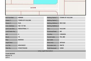 Land for Sale, 182 2 Street Ne, Vulcan, AB