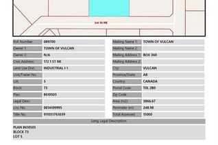 Commercial Land for Sale, 172 1 Street Ne, Vulcan, AB