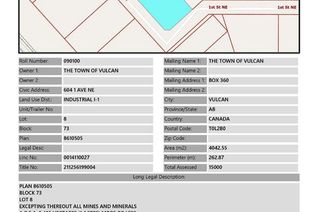 Land for Sale, 604 1 Avenue Ne, Vulcan, AB